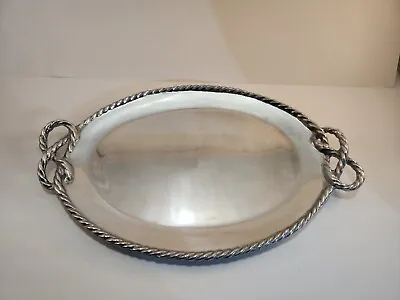 MARIPOSA Rope Knot Oval Serving Tray  17in X 11in   • $65