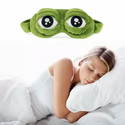 Funny Pepe The Frog Sad Frog 3D Eye Mask Cover Cartoon Plush Sleeping Mask (S60) • $36.62