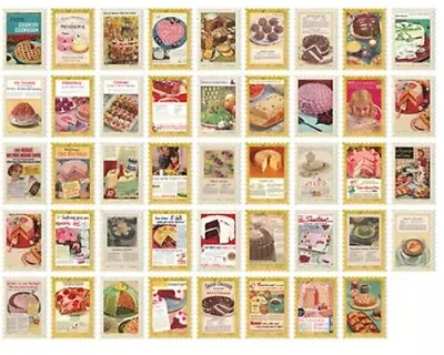 $3.98 • Buy 50pcs Cake Recipe Stamps Stickers Vintage Stationery Junk Bullet Journal 