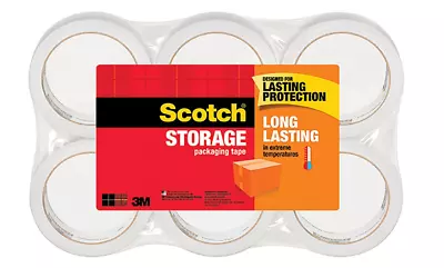 Scotch 3M Storage Packing Tape 6 Rolls Heavy Duty Shipping Packaging Moving Box • $25.62