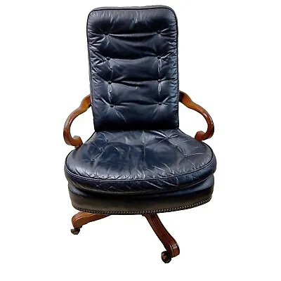 John Widdicomb Gooseneck Arm Traditional Executive Tufted Chair • $3200