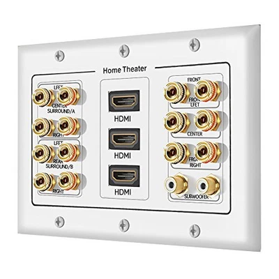 $37.54 • Buy Gang Wall Plate, (3-Gang 7.2 Surround Sound Distribution) Home Theater Copper