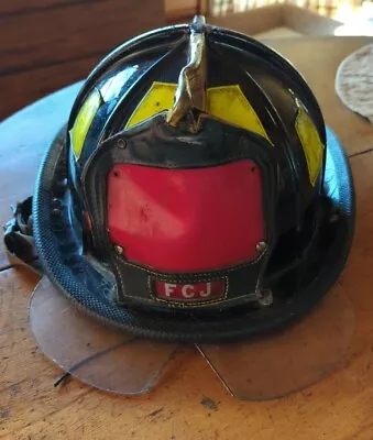 Vintage Cairns Brothers  Fire Helmet Lid FJC Leather Badge Nice! • $400