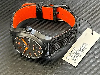 SEIKO  5 Sports  JAPAN Vintage Des Worn By Early Pilots Black/Orange SRPH33-MINT • $240.25