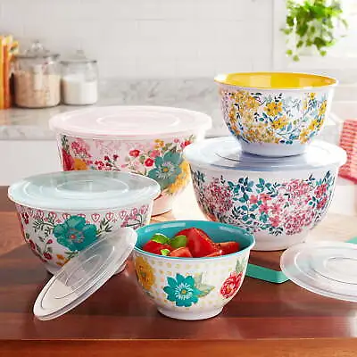 The Pioneer Woman 10-Piece Melamine Mixing Bowl Set Fancy Flourish • $27.54