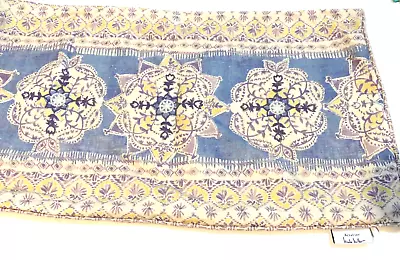 Nicole Miller Artelier Cotton Pillow Sham Blue Lavendar Yellow Medallion Print • $9.88