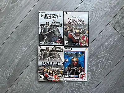 MEDIEVAL TOTAL WAR 1 & 2 Battle Collection Inc Base MTW Game +VIKING INVASION Pc • £7.13