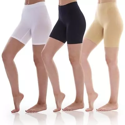 Ladies Anti Chafe Seamless Shorts High Waist Half Slip Control Stretch Underwear • £8.99