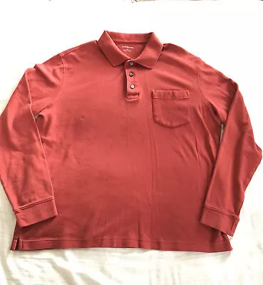 CROFT & BARROWena Rust Long Sleeve Golf Polo Shirt 100% Cotton MEDIUM 42” Chest • $9.74