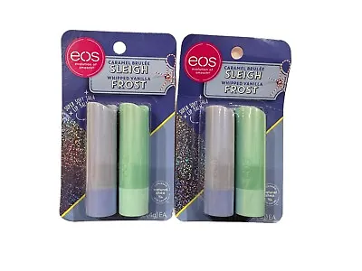 Lot Of 2 EOS Caramel Brulee Sleigh & Whipped Vanilla Frost Lip Balm NEW • $15.99