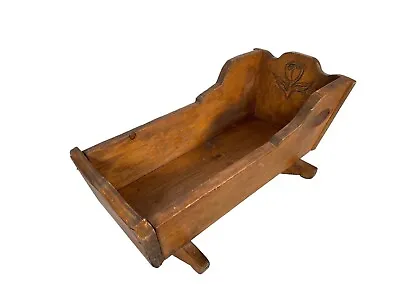 Antique All-Original Rocking Wooden Primitive Baby Cradle Crib Collector’s Piece • $49