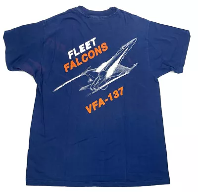 $19.99 • Buy Vintage T Shirt VFA-137 Fighter Jet Warfare USA Military Squadron Size L