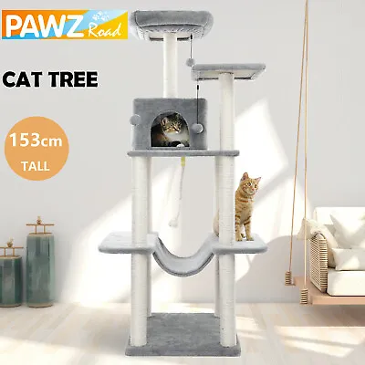 $115.90 • Buy PAWZ Road Cat Tree Scratching Post Scratcher Tower Condo House Furniture 153cm