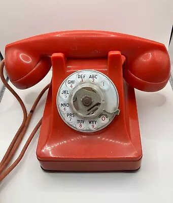 Vintage Bell System Western Electric 302 Pekin Red Rotary Dial Working 1940s • $450