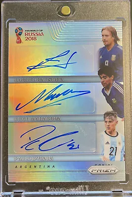 2018 Prizm Diego Maradona Gabriel Batistuta Paulo Dybala Silver #10/20 Jersey# • $2000