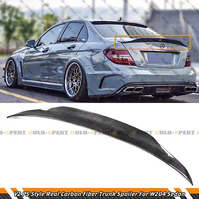 V2 Psm Carbon Fiber Trunk Spoiler For 2008-2014 Mercedes Benz W204 C250 C300 C63 • $129.99