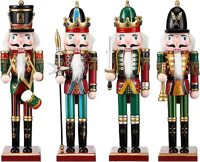 4PCS 12 Inch Christmas Nutcrackers Ornaments Set Nutcracker Figures Holiday Part • $81.99