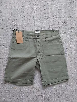 Jack & Jones Chino Kahki Green Regular Fit Shorts Size M • £5.99