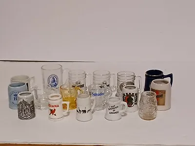 Lot Of 17 Vintage Mini Beer Mug/Shot Glass Souvenir /Brewery/Ect. • $18.99