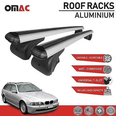 $119.90 • Buy Silver Cross Bars Roof Rack Luggage Carrier For BMW 5 Series E39 Wagon 2001-2003