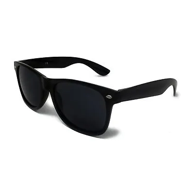 Classic BLACK Sunglasses Lens Mens Ladies 80s Womens Retro Vintage Fashion UV400 • £3.29