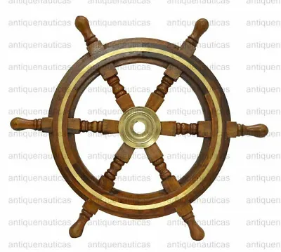 £43.20 • Buy 18  Nautical Wooden Ship Steering Wheel Pirate Décor Handmade Vintage Wall Boat
