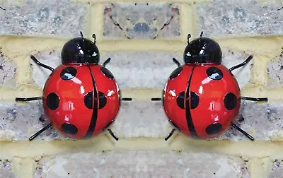 £11.20 • Buy 2x Large Metal Ladybird Summer Garden Decoration Ornament Wall Art