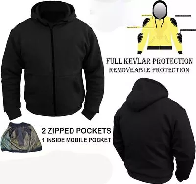 Biker Gear Motorcycle Motorbike Hoodie Jacket Fully Lined With KEVLAR® • $84.99