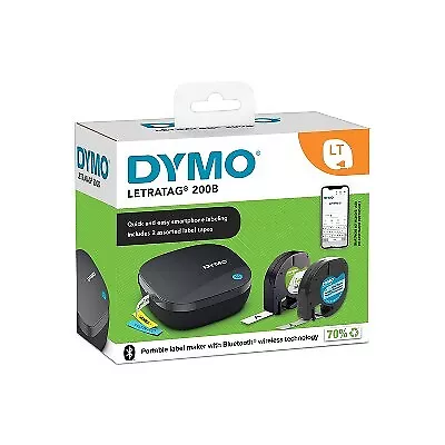 Dymo LetraTag 200B Bluetooth Label Maker Black With 2pk Assorted Label Tapes • $15.99