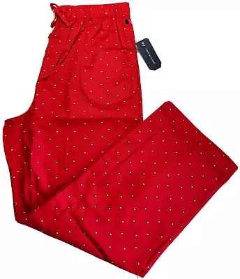 Tommy Hilfiger Men’s Pajama Lounge Sleep Pants M L Red Allover Logo New MSRP$42 • $19.95