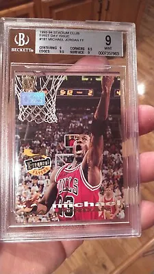 Michael Jordan 1993-94 Stadium Club 1st Day Issue #181 BGS 9 L@@K • $600