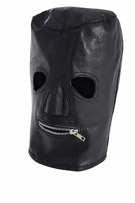 Genuine Leather Zipper Mouth Hood / Mask • $54.95