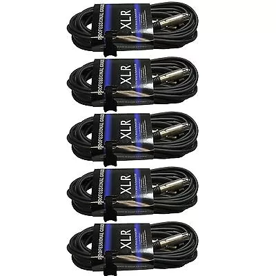 5 PACK 6 Ft Foot 3pin XLR Male To Female Cables For DMX Microphone 20 Gauge Ga • $24.01