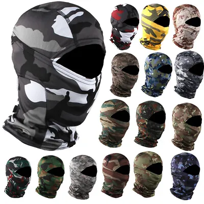 Camo Full Face Mask Tactical Balaclava Outdoor Camouflage Military Hood • $5.99