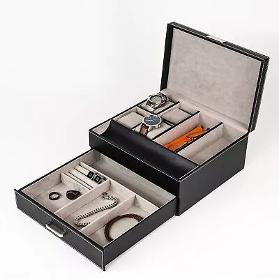 Modern Dresser Valet & Mens Jewelry Box Organizer For Watches Sunglasses Ri... • $104.11
