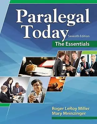 Paralegal Today : The Essentials Paperback By Miller Roger LeRoy; Meinzinge... • £29