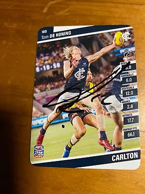 Tom De Koning Carlton Autographed 2024 Teamcoach Card • $13.45