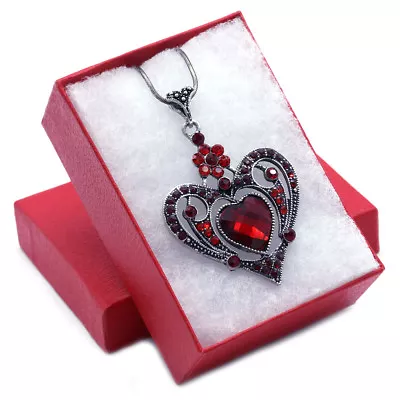 Mom Mothers Day Gifts Valentine's Day Red Heart Charm Pendant Necklace Jewelry • $14.99