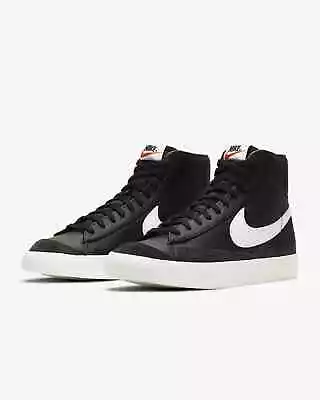 Men Nike Blazer MID '77 Vintage Basketball Shoes BQ6806-002 Black White 100% New • $104.92