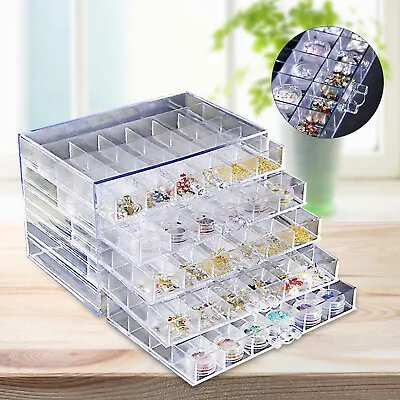 Hot! 120 Grids Nail Art Rhinestone Gems Bead Storage Display Case Empty Box New • $22