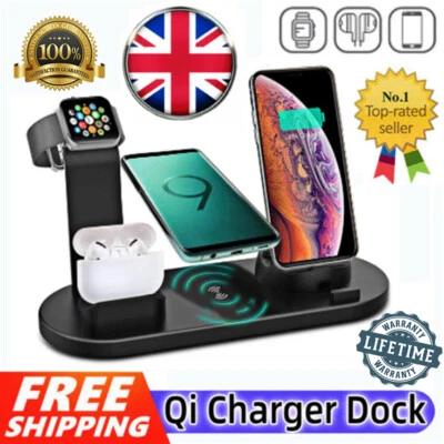 £12.99 • Buy Wireless Charger Dock Charging Station 4 In 1 For Apple Watch IPhone 14 13 12 11