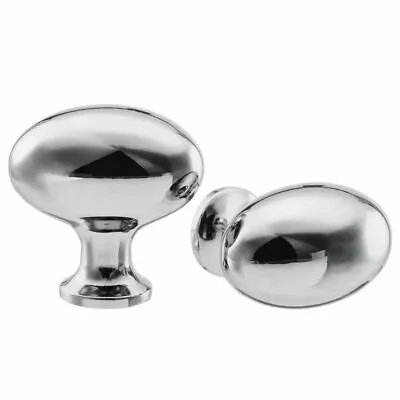 IKEA ENERYDA Oval Door Knobs (chrome) 35mm (2 Packs = 4 Knobs) • £20.25