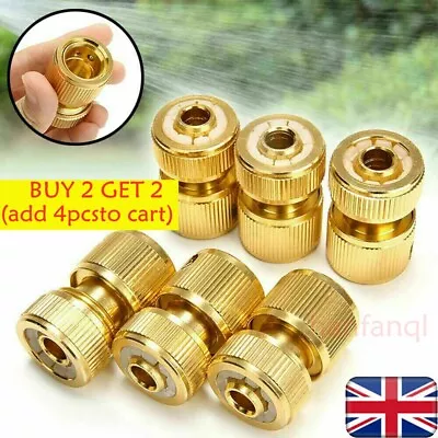 1/2  Garden Brass Hose Connector Watering Water Pipe Tap Adaptor Fitting Tool - • £2.88