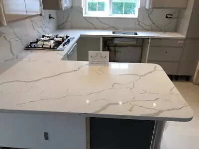 £1 • Buy Affordable Calacatta Kitchen Worktop- Granite _ Marble _ Quartz- Sample Only £1