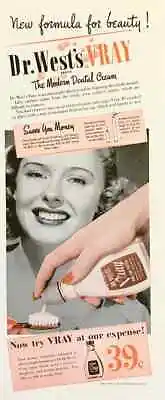 1942 Dr. West's Vray Dental Cream PRINT AD New Formula For Beauty • $8.85