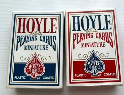 HOYLE MINIATURE PLAYING CARDS Plastic Coated 2901 New Open Box Complete • $5.99