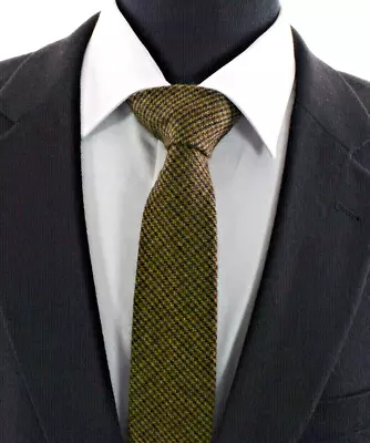 £8.26 • Buy Tweed Wool Country Check Brown Black Tie Skinny Tartan Plaid Check Gift Tw8 UK