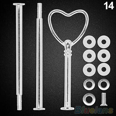 2/3 Tier Cake Plate Stand Handle Fitting Hardware Rod Plate Wedding Party Heart • $2.49