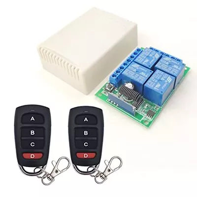 DC 12V Wireless Relay Remote Control Switch 433MHz RF 4 Channels Relay Receiv... • $30.40