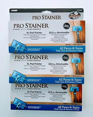 Lot Of 3 Linzer Products PD 7110 9  Inch Pro Stainer Edge Paint Pad Refill • £22.15